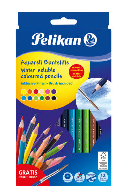 Pelikan Buntstifte 12er Standard Aquarell BSA12LN