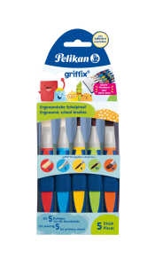 Pelikan Pinsel griffix synth. GPI5T mit Band 5 Stück auf Trägerkarte