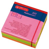 Herlitz Haftnotizblock 75x75mm 320Bl neon pink gelb...