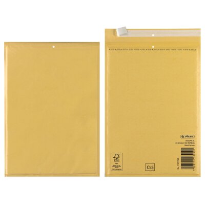 Herlitz Luftpolstertasche C/3 15x21cm br FSC Mix Papier PE Innenfolie 10St.