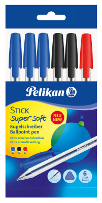 Pelikan Kugelschreiber Stick K86s super sof 6 Stück sortiert im Polybeutel