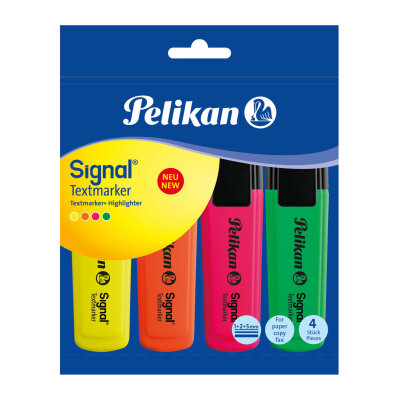 Pelikan Textmarker Signal /4 farbig sort. 4 Stück im Polybag