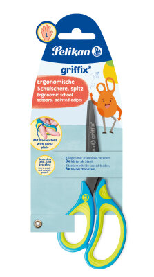 Pelikan Schulschere griffix SC1BLS NeFrBlue links, spitz, 1 St. auf Blisterkart