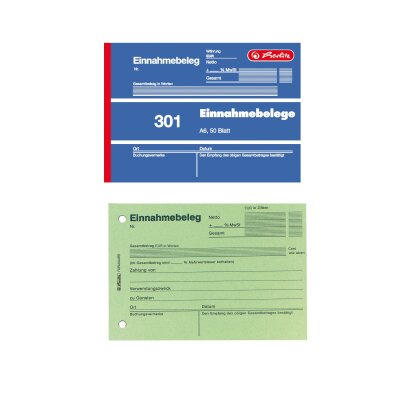 Herlitz Einnahmebeleg A6 301 50 Blatt FSC