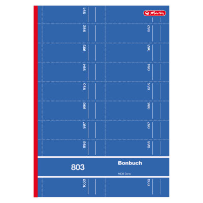 Herlitz Bonbuch A4 803 1000 Abrisse 2.Blatt als Durchschlag, UV f.sort