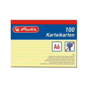 Karteikarte A6 100Stück liniert gelb