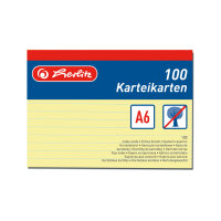 Herlitz Karteikarte A6 liniert gelb 100St hf...