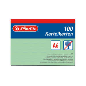 Karteikarte A6 100Stück liniert grün