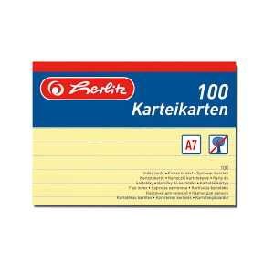 Karteikarte A7 100Stück liniert gelb