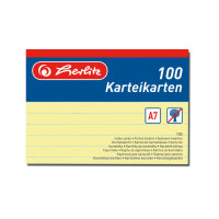 Herlitz Karteikarte A7 liniert gelb 100St hf...