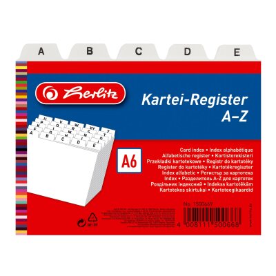 Herlitz Karteiregister A6 PP weiß 25tlg A-Z