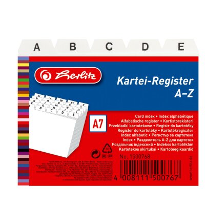 Herlitz Karteiregister A7 PP weiß 25tlg A-Z