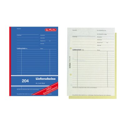 Herlitz Lieferscheinbuch A5 204 2x40 Bl. selbstdurchschreibend 4er Packung