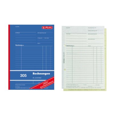 Herlitz Rechnungsbuch A5 305 2x40 Bl. sd. 4er Packung FSC