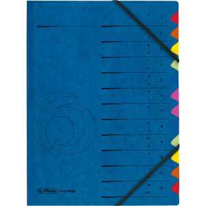 Herlitz Ordnungsmappe A4 Quality 1-12 A-Z 12farbige Fächer 2 Gummizüge