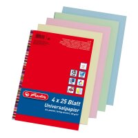 Herlitz Universalpapier A4 Colourmix 100Bl. 80g je 25Bl....