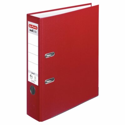 Herlitz Ordner maX.file protect A4 8cm rt PP-Folienbezug Wechselfenster