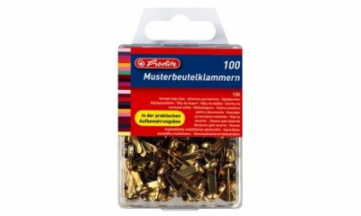 Herlitz Musterbeutelklammer Metall messing Rundkopf 100er Box