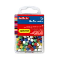 Herlitz Markiernadel 17mm farbig sortiert 6mm Kopf 100er Box