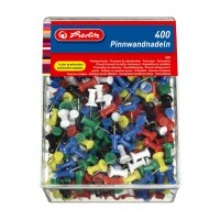 Herlitz Pinnwandnadel 23mm farbig sortiert 400er Box