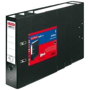 Ordner maX.file prot. A4 8cm sw 5St PP-Folienbezug Wechselfenster