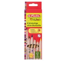 Herlitz Dreikantbuntstifte Trilino 6er aus FSC Holz in...