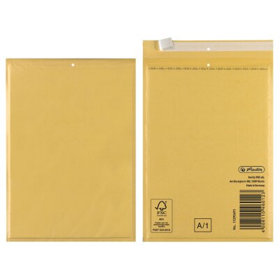 Herlitz Luftpolstertasche A/1 10,5x16cm br FSC Mix Papier PE Innenfolie 4 Stk.