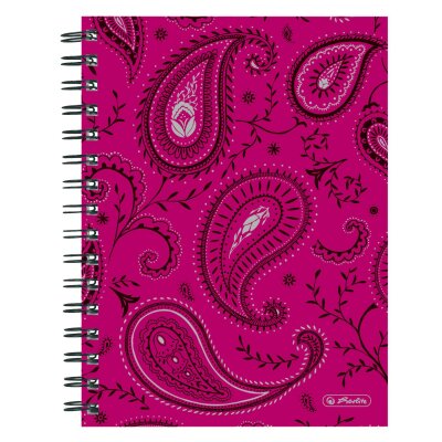 Herlitz Spiralboutiquebuch A5 Paisley 100 Blatt kariert 2 Motive sortiert