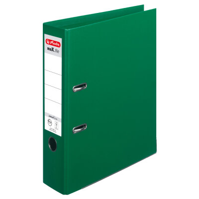 Herlitz Ordner maX.file protect+ A4 8cm gn Voll-PP-Folienbezug Wechselfenster