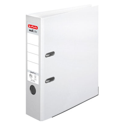 Herlitz Ordner maX.file protect+ A4 8cm ws Voll-PP-Folienbezug Wechselfenster