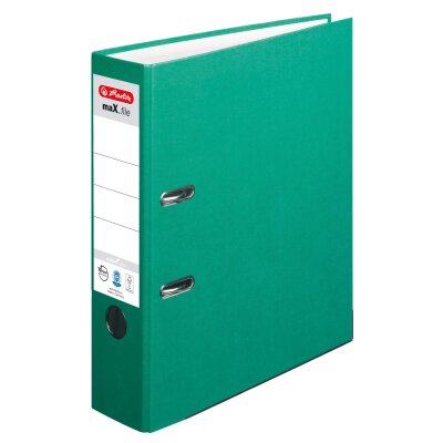 Herlitz Ordner maX.file nature+ A4 8cm gn Kraftpapierbezug sk Rückenschild