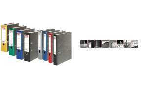 Ordner maX.file nature A4 5cm grau, Wolkenmarmorbezug/Papier grau