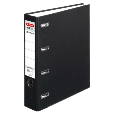 Herlitz Doppelordner maX.file protect A4 sw 7cm 2xA5quer Ablage Wechselfenster