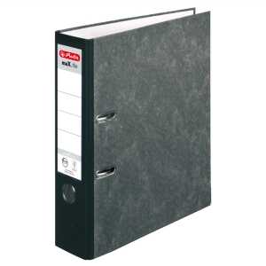 Ordner maX.file nature pocket A4 8cm, Wolkenmarmorbezug/Papier grau
