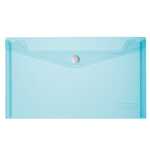 HLZ Dokumententasche PP Druckknopf DIN lang transp blau