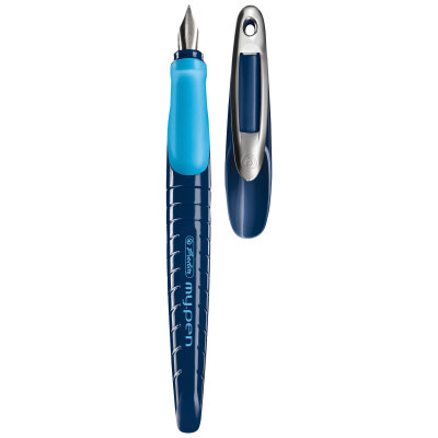 Herlitz Schulfüllhalter my.pen L-Feder blau/neon