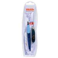 Herlitz Schulfüllhalter my.pen L-Feder blau/neon