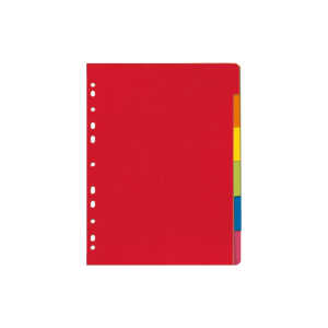 Register A4 Karton 6-teilig Intensivfarben, unbedruckt, 225 x 297 mm