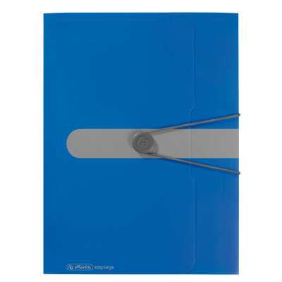 Herlitz Gummizugmappe A4 PP opak blau 3 Einschlagklappen, Gummizug