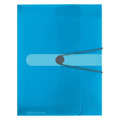 Herlitz Sammelbox A4 PP transparent blau Rückenbreite 4cm, Rückenetikett