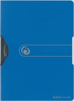 Herlitz Express-Clip A4 PP opak blau für bis zu 30 Blatt grauer Clip