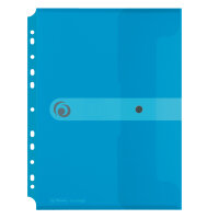 Herlitz Dokutasche PP A4 z.Abh.transp.blau mit...