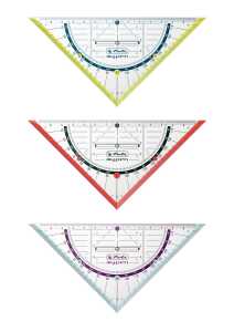 Herlitz Geometriedreieck my.pen 16cm Kunststoff mit Griff farbig sort