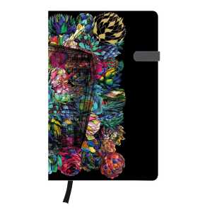 Notizbuch Lady A5 96 Blatt liniert Fiona mit Leseband und Falttasche m