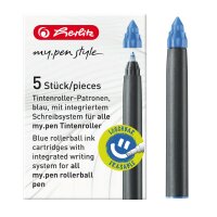 Herlitz Tintenroller-Patronen my.pen blau 5 Stück in...