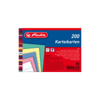 Herlitz Karteikarte A7 liniert f.sort 200St hf eingeschweißt (4Farben + weiß)