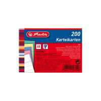 Herlitz Karteikarte A8 liniert f.sort 200St hf eingeschweißt (4Farben + weiß)