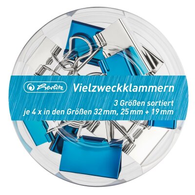 Herlitz Vielzweckklammern Frozen Glam 3 Größen sortiert