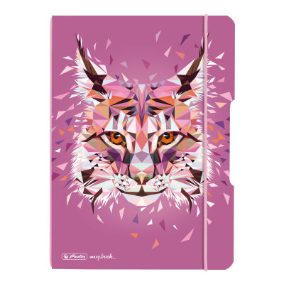 Herlitz Notizheft flex PP A5,40 Blatt,punkt Wild Animals Luchs, my.book