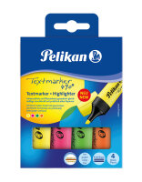 Pelikan Textmarker 490 farbig sortiert 4 Stück im Etui